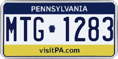 PA license plate MTG1283