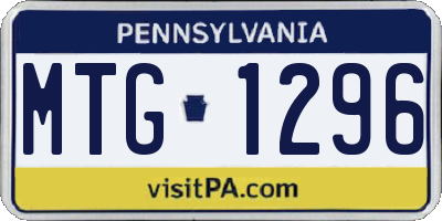 PA license plate MTG1296
