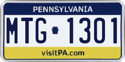 PA license plate MTG1301