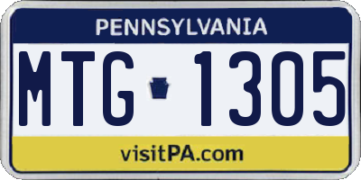 PA license plate MTG1305