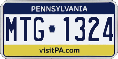 PA license plate MTG1324