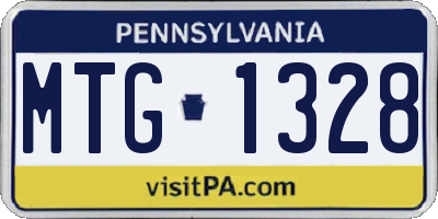 PA license plate MTG1328
