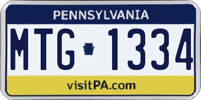 PA license plate MTG1334
