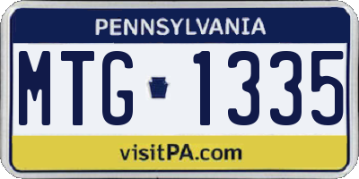 PA license plate MTG1335