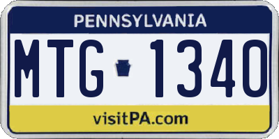 PA license plate MTG1340