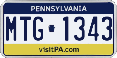 PA license plate MTG1343
