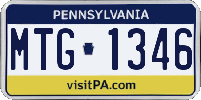 PA license plate MTG1346