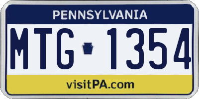 PA license plate MTG1354