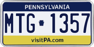 PA license plate MTG1357