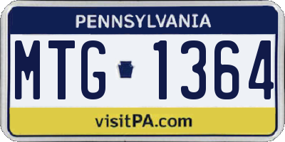PA license plate MTG1364