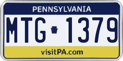 PA license plate MTG1379