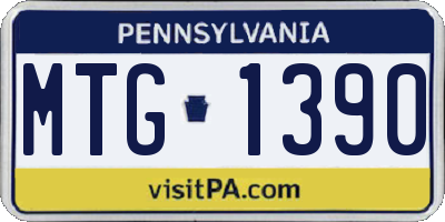 PA license plate MTG1390