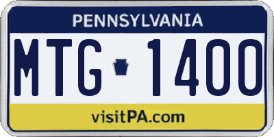 PA license plate MTG1400