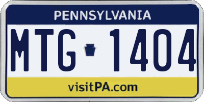 PA license plate MTG1404