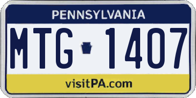 PA license plate MTG1407