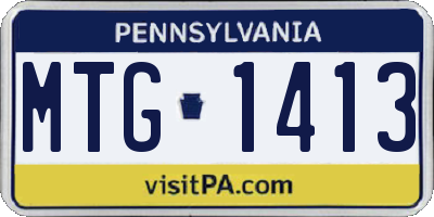 PA license plate MTG1413