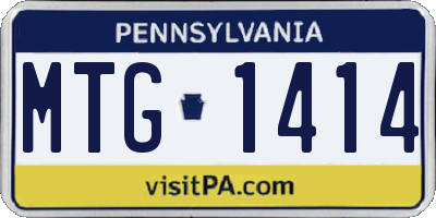 PA license plate MTG1414