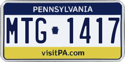 PA license plate MTG1417