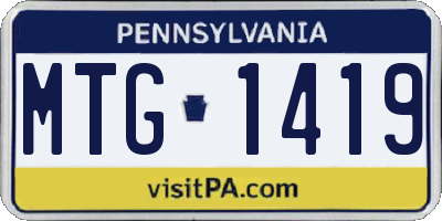 PA license plate MTG1419