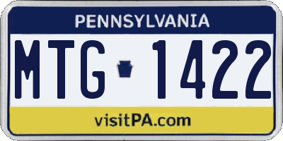 PA license plate MTG1422