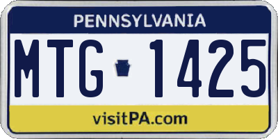 PA license plate MTG1425