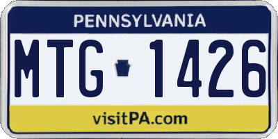 PA license plate MTG1426