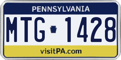 PA license plate MTG1428