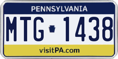 PA license plate MTG1438