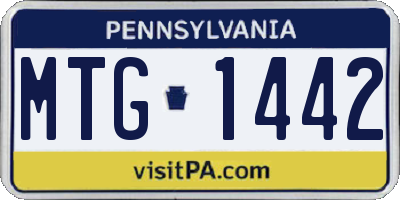PA license plate MTG1442