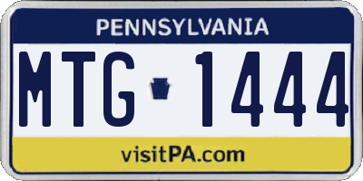 PA license plate MTG1444