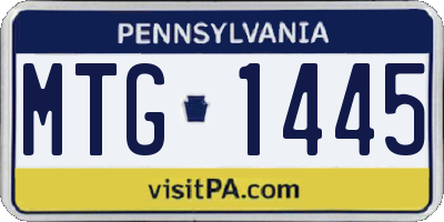 PA license plate MTG1445