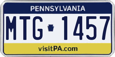 PA license plate MTG1457