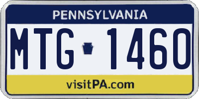 PA license plate MTG1460
