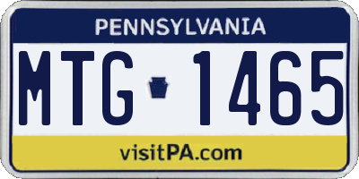 PA license plate MTG1465