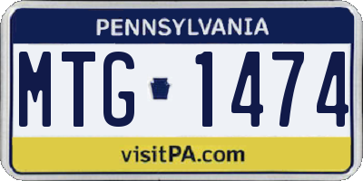 PA license plate MTG1474