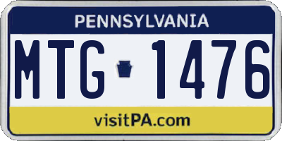 PA license plate MTG1476