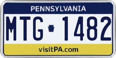 PA license plate MTG1482