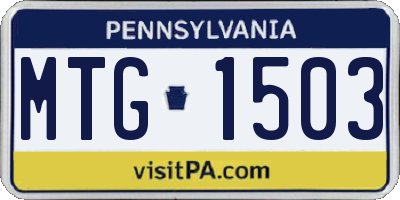 PA license plate MTG1503