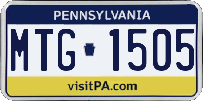 PA license plate MTG1505