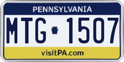 PA license plate MTG1507