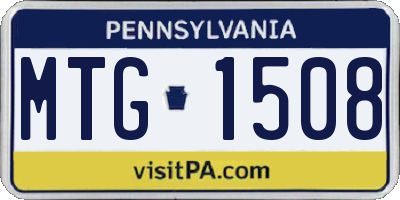 PA license plate MTG1508