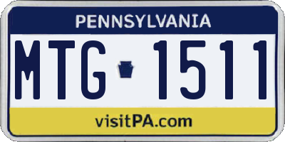 PA license plate MTG1511