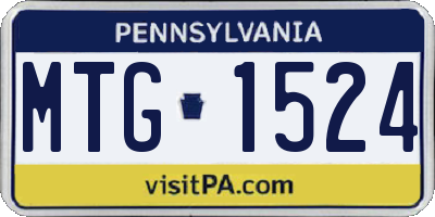 PA license plate MTG1524
