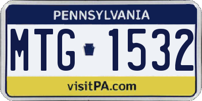PA license plate MTG1532