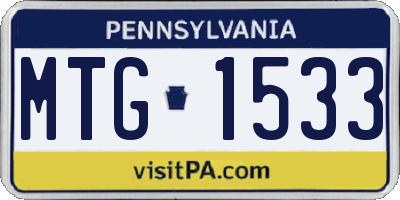 PA license plate MTG1533