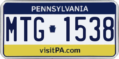 PA license plate MTG1538