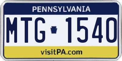 PA license plate MTG1540
