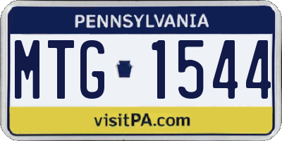 PA license plate MTG1544