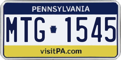 PA license plate MTG1545