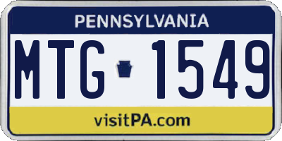 PA license plate MTG1549